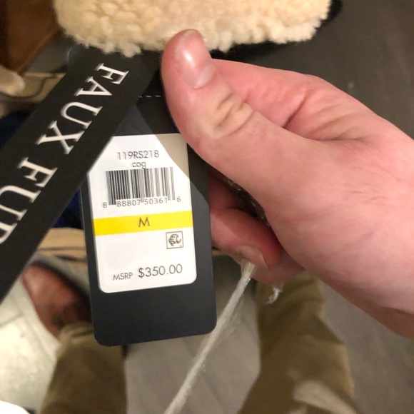 Beige/Brown Guess Faux Fur Jacket in medium (Brand New) - Picture 5 of 5